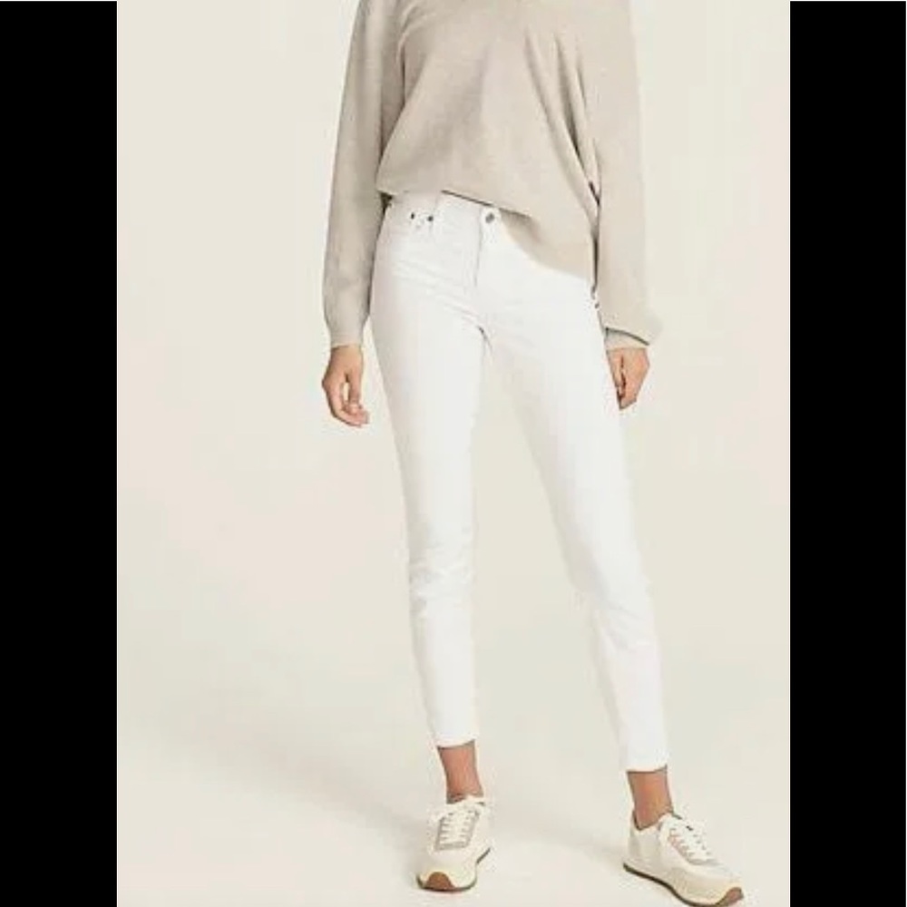 J Crew white high rise skinny jeans white size 26